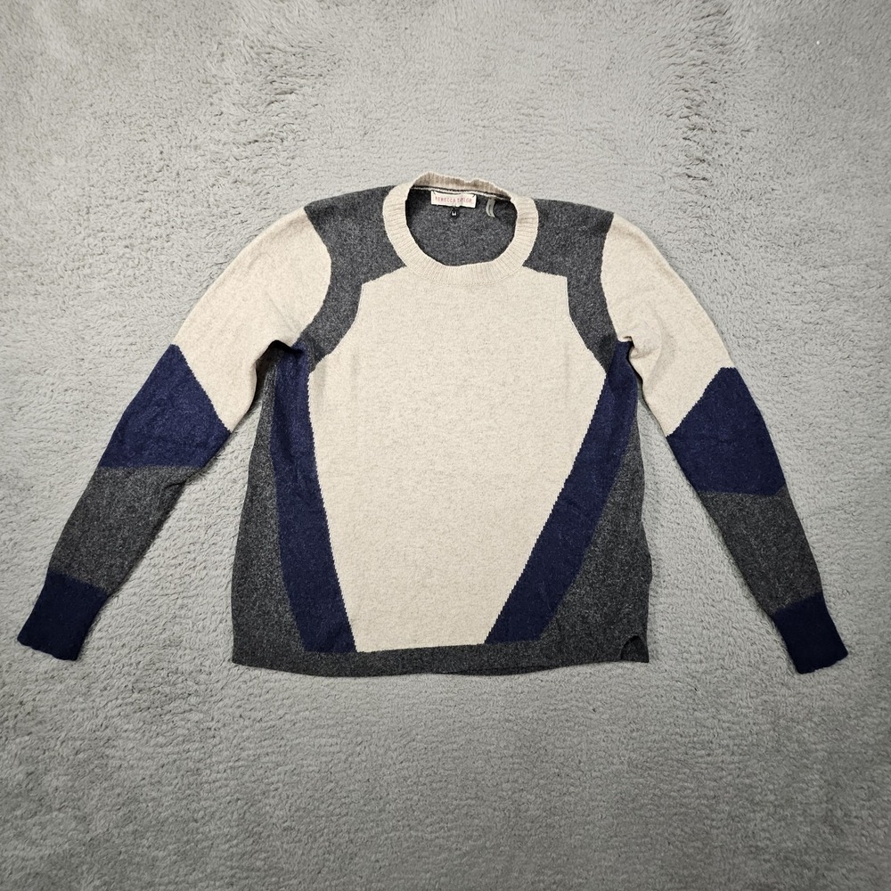 Rebecca Taylor Sweater Womens M Colorblock Wool Blend Luxury Designer Ivy League